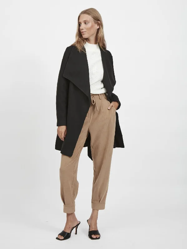 VICOOLEY Coat - Black Cardigan Sweater Pullover