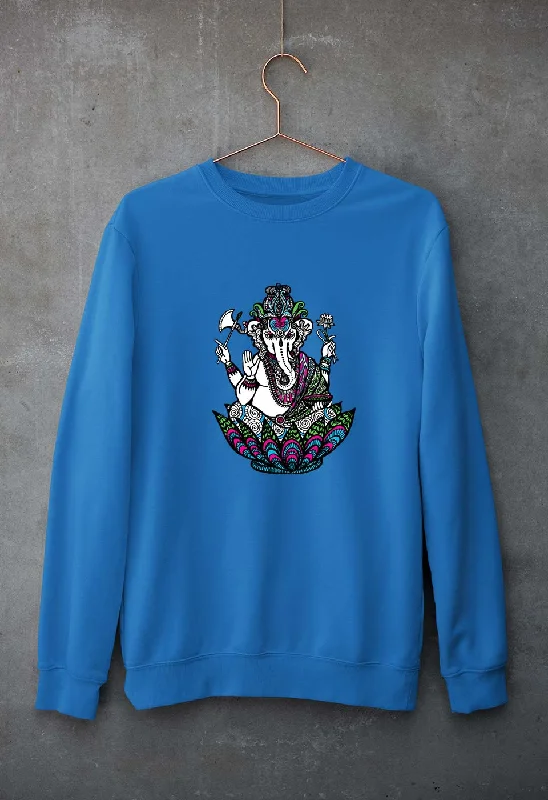 Psychedelic Ganesha Unisex Sweatshirt for Men/Women Hoodie with Raglan Sleeves Sporty Comfortable