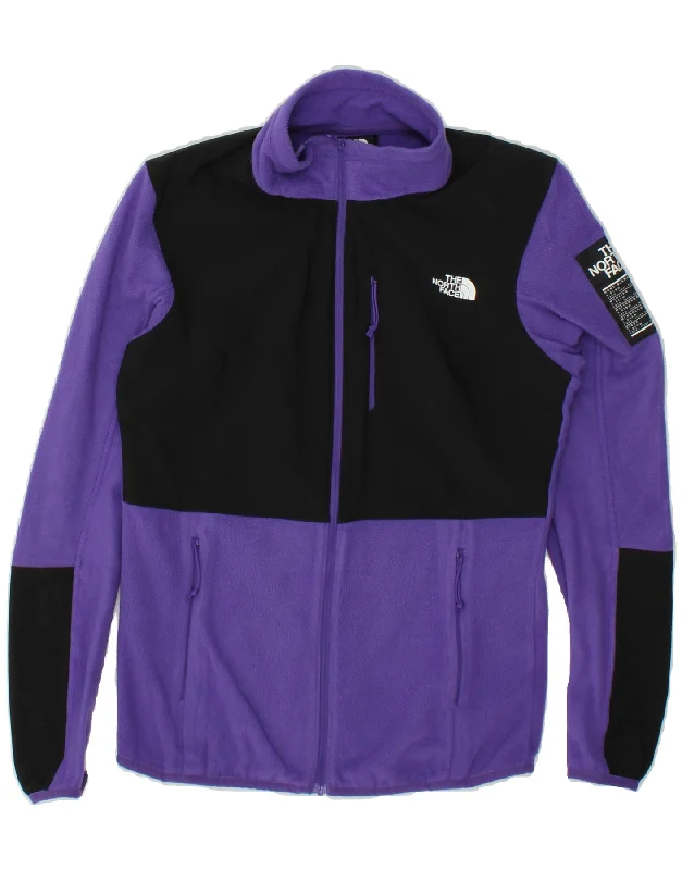 THE NORTH FACE Womens Graphic Fleece Jacket UK 10 Small Purple Colourblock Satin Fabric Silk Fabric Chiffon Fabric