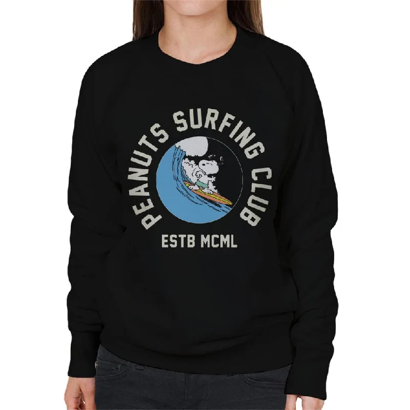 Peanuts Surfing Club Women's Sweatshirt Hoodie with Oversized Fit Loose Comfortable