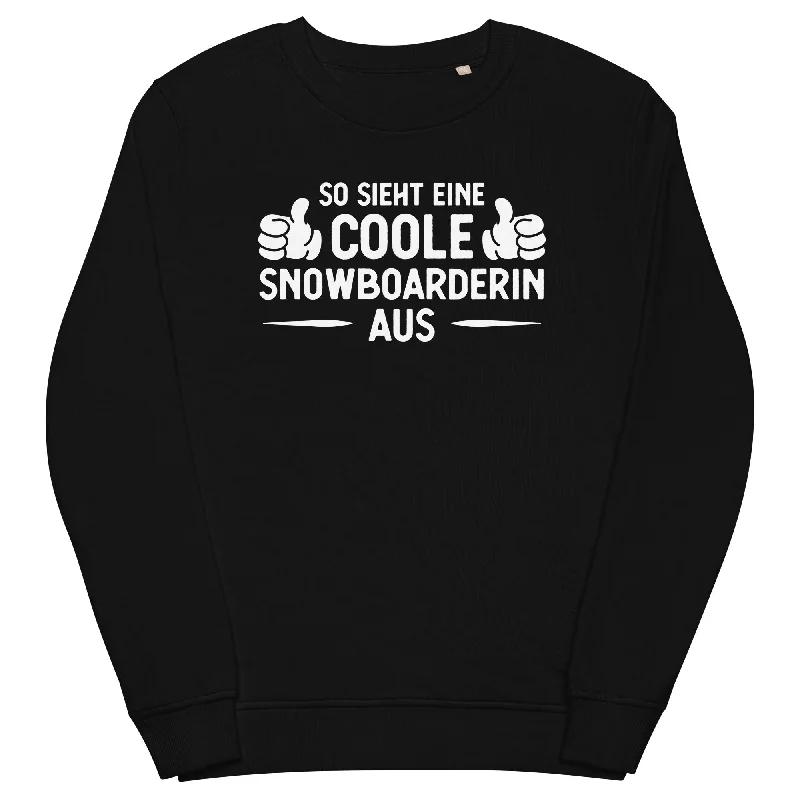 So Sieht Eine Coole Snowboarderin Aus - Unisex Premium Organic Sweatshirt Hoodie with Metallic Shiny Futuristic
