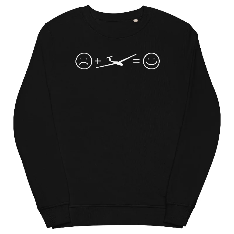 Lächelndes Gesicht und Segelflugzeug - Unisex Premium Organic Sweatshirt Hoodie with Pastel Soft Subtle