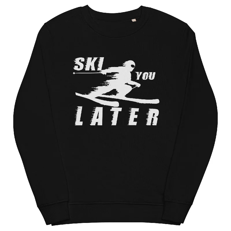 Ski you Later - Unisex Premium Organic Sweatshirt Hoodie with Distressed Vintage Worn