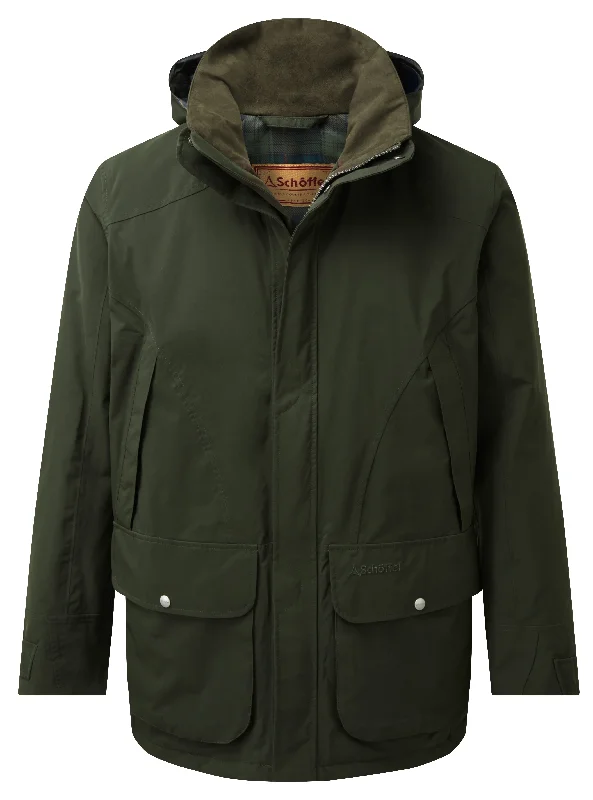 Snipe II Coat - Forest Asymmetrical Collar Hooded Zippered