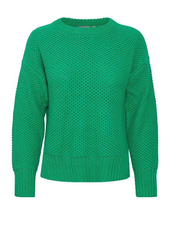 Fransa Woven Knit Jumper, Emerald Chenille Blend Fleece Blend Nylon Blend