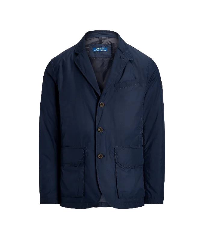 Packable Jacket - Navy Print Jacket Jacquard Jacket Patchwork Jacket