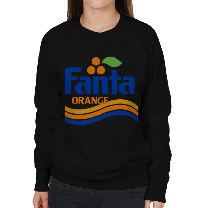 Fanta Orange 1980s Retro Wave Logo Women's Sweatshirt Hoodie with Oversized Fit Loose Comfortable