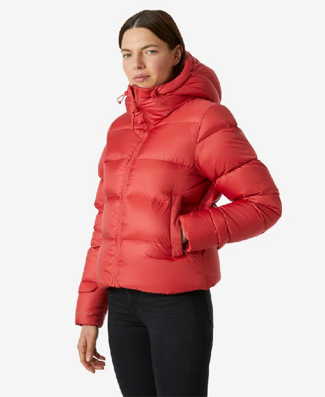 W ESSENCE DOWN JACKET, Poppy Red Rayon Jacket Velvet Jacket Corduroy Jacket