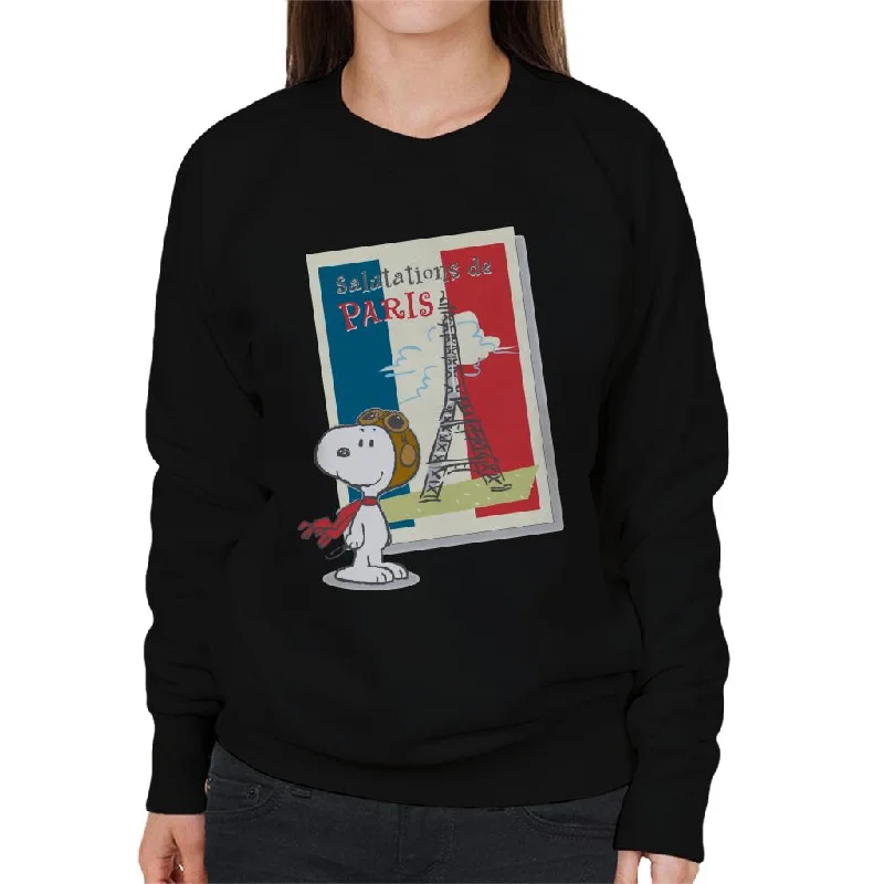 Peanuts Snoopy In Paris Women's Sweatshirt Hoodie with Pattern Geometric Abstract