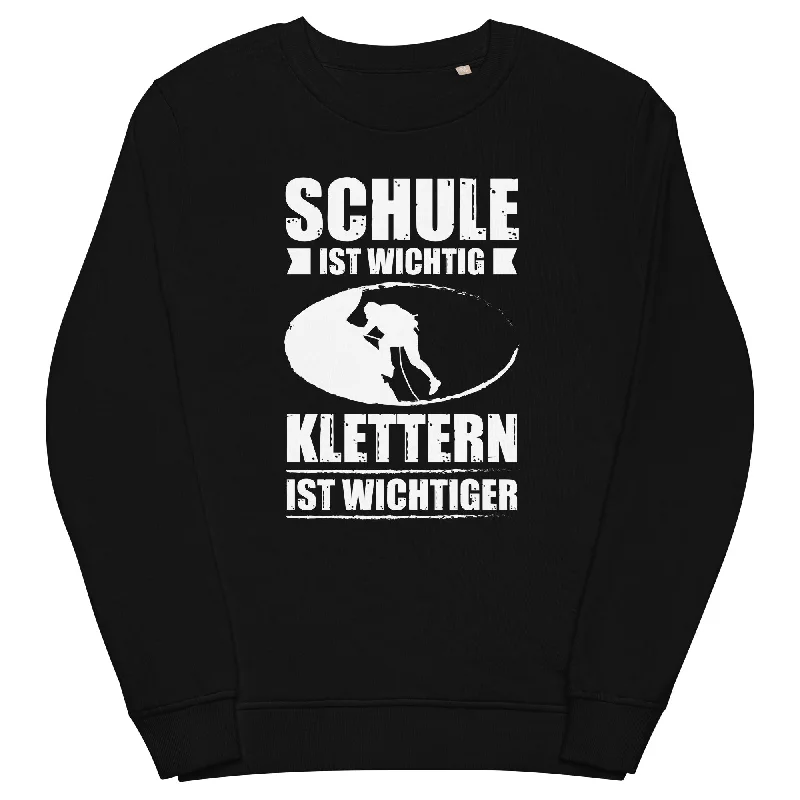 Schule Ist Wichtig Klettern Ist Wichtiger - Unisex Premium Organic Sweatshirt Hoodie with Hem Patch Decorative Personalized