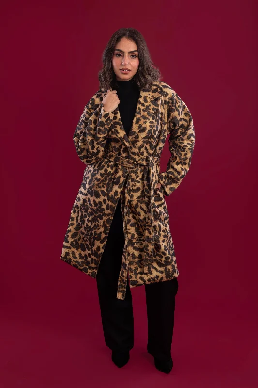 Tiger Wool Oversized Coat - Mitcha Label Nylon Polyester Spandex