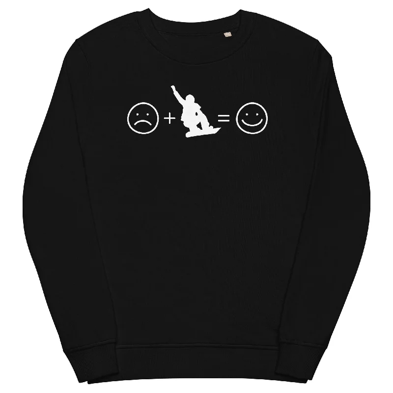 Lächelndes Gesicht und Snowboarding - Unisex Premium Organic Sweatshirt Hoodie with Sequins Glamorous Eye-catching