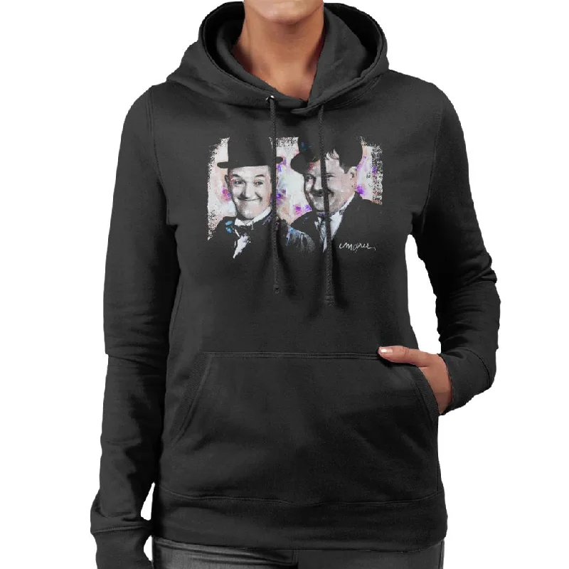 Sidney Maurer Original Portrait Of Laurel And Hardy Women's Hooded Sweatshirt Graphic Hoodie Design Print