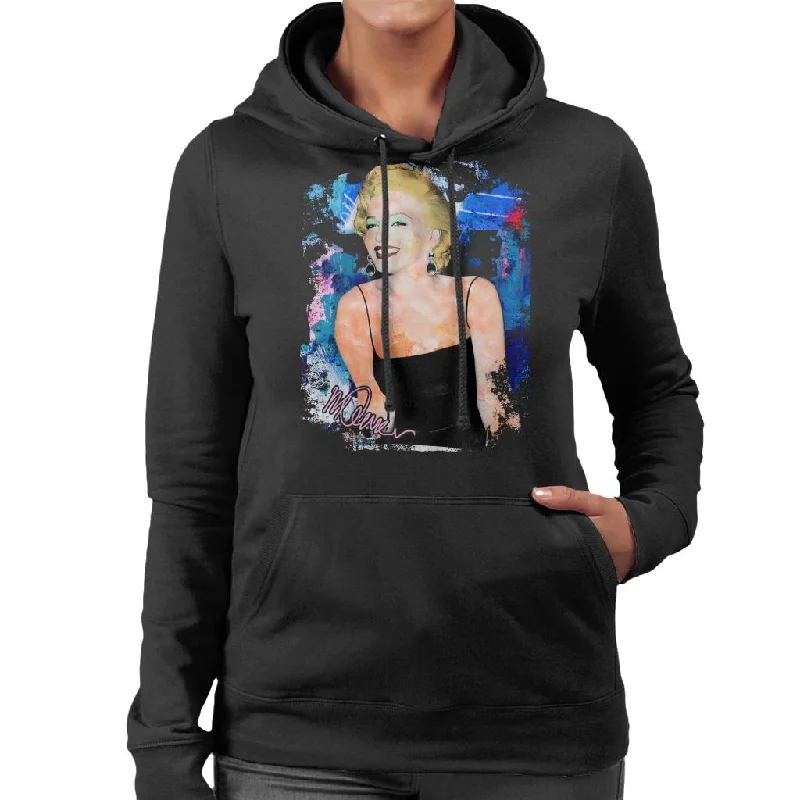 Sidney Maurer Original Portrait Of Marilyn Monroe Black Dress Women's Hooded Sweatshirt Hoodie with Oversized Fit Loose Comfortable