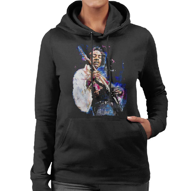 Sidney Maurer Original Portrait Of Jimi Hendrix Women's Hooded Sweatshirt Hoodie with Logo Branding Identity