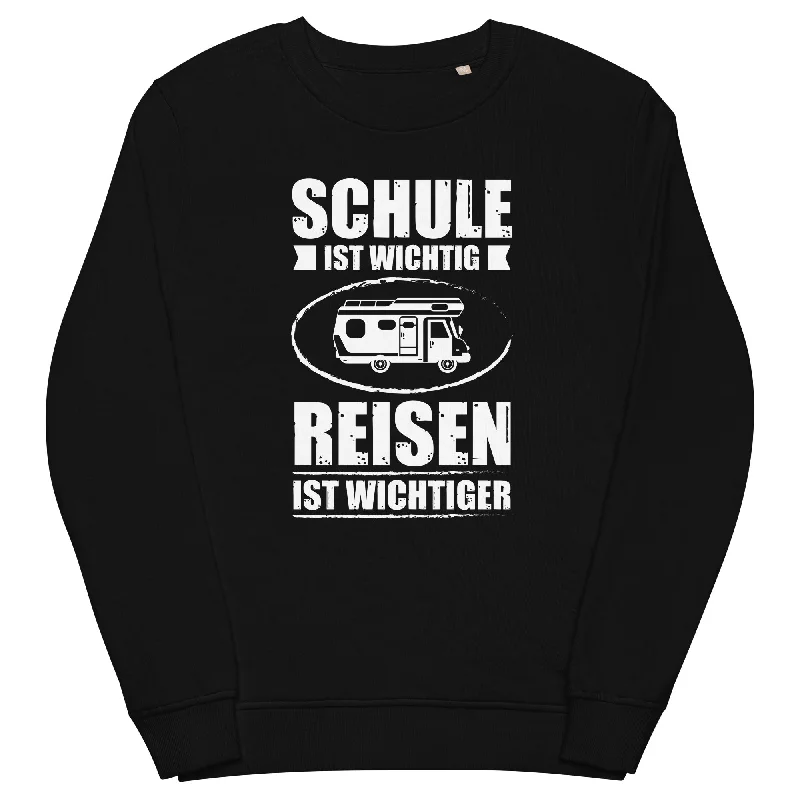 Schule Ist Wichtig Reisen Ist Wichtiger - Unisex Premium Organic Sweatshirt Hoodie with Side Slits Relaxed Casual