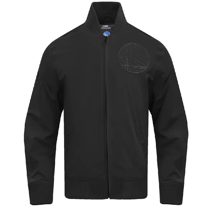 NBA GOLDEN STATE WARRIORS NEUTRAL TWILL JACKET (BLACK) Striped Jacket Polka Dot Jacket Floral Jacket