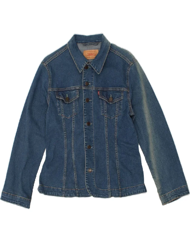 LEVI'S Womens Denim Jacket UK 14 Medium Blue Cotton Rayon Jacket Velvet Jacket Corduroy Jacket