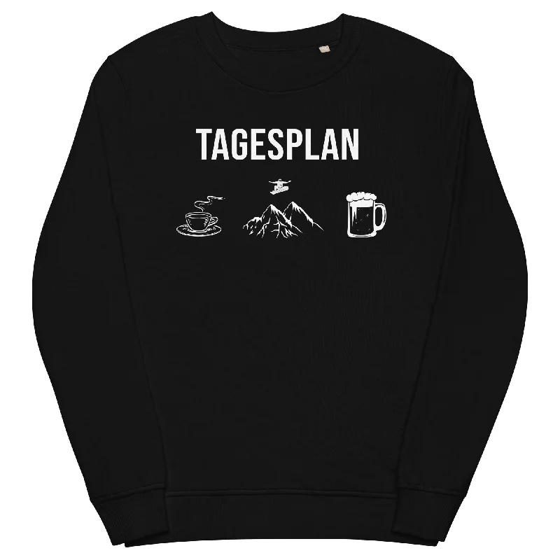 Tagesplan Kaffee, Snowboarden und Bier - Unisex Premium Organic Sweatshirt Hoodie with Slim Fit Tailored Modern