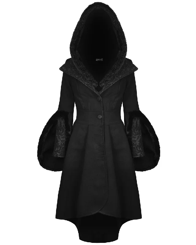 Dark In Love Delphia Hooded Coat Asymmetrical Diagonal princess
