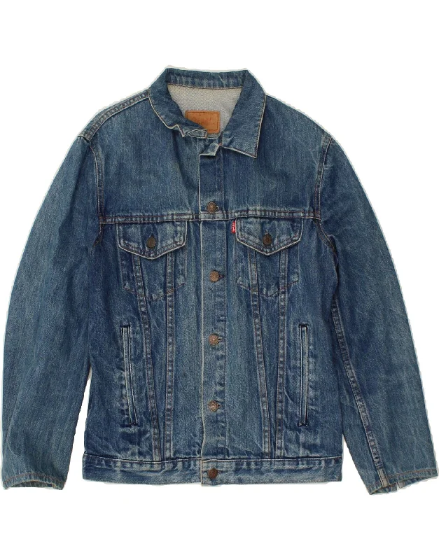 LEVI'S Womens Denim Jacket EU 40 Medium Blue Tailored Jacket Straight Jacket A-Line Jacket