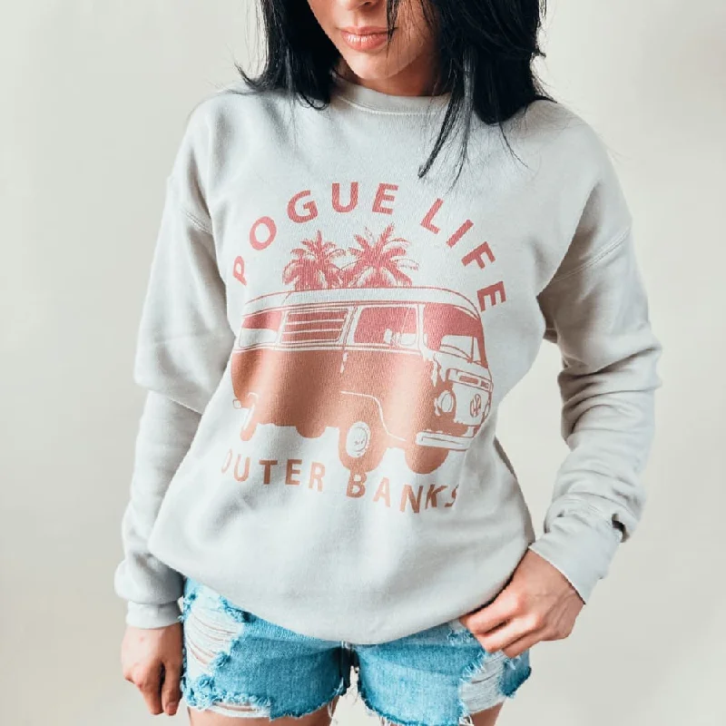 Outer Banks Pogue Life Sweatshirt Hoodie with High-Low Hem Asymmetrical Trendy