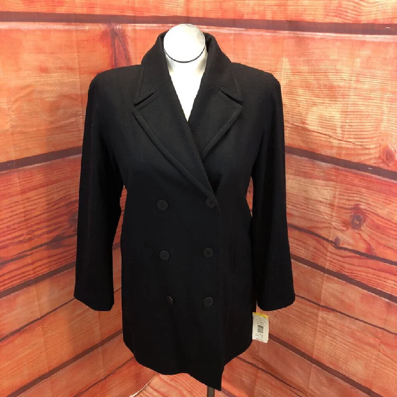 NWT HARVE BENARD BLACK COAT SZ 14 TCC Wool Cashmere Tweed