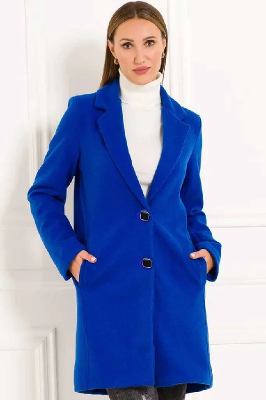 Classic Fashion Women's Winter Outwear Wool Long Coat Buttoned Zippered Snapped