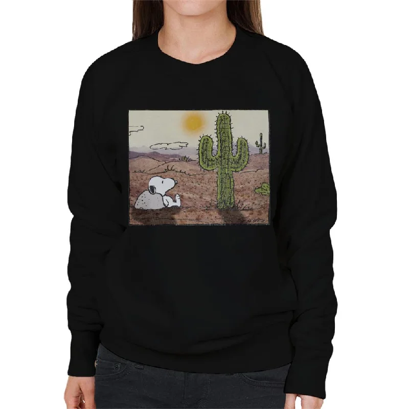 Peanuts Snoopy Cactus In The Desert Women's Sweatshirt Graphic Hoodie Design Print