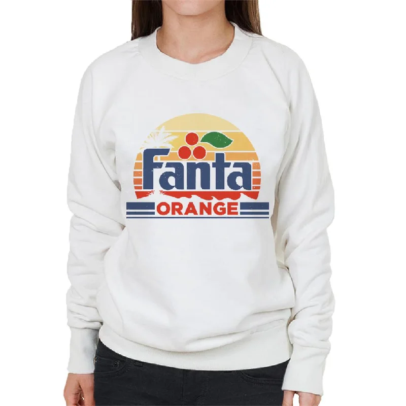 Fanta Retro Sunset Logo Women's Sweatshirt Hoodie with Drawcord Adjustable Secure