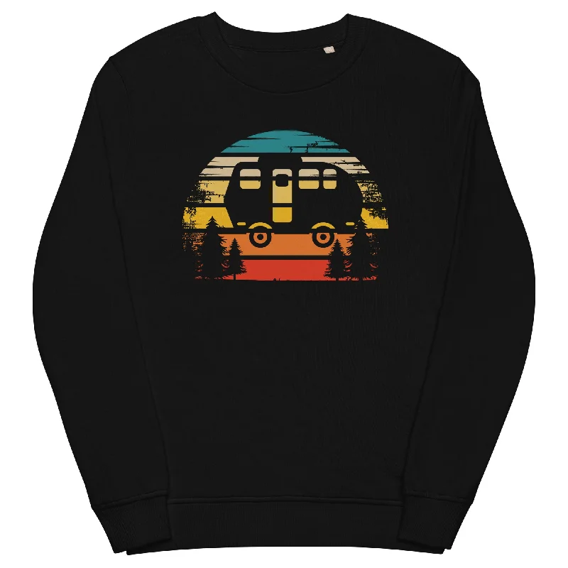 Retro Sonne und Camping - Unisex Premium Organic Sweatshirt Hoodie with Full-Zip Functional Layering