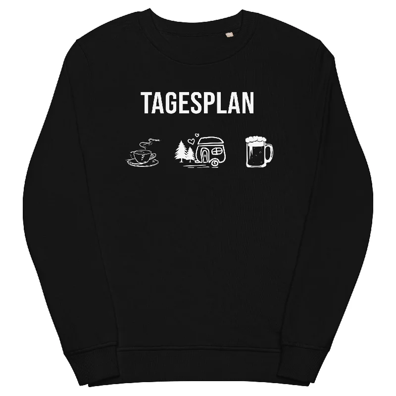 Tagesplan Kaffee, Camping und Bier - Unisex Premium Organic Sweatshirt Hoodie with Velcro Closure Adjustable Secure