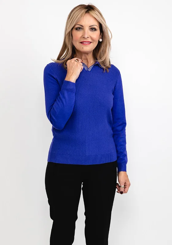 Castle of Ireland Jacquard Collared Sweater, Violet Welt Pockets Slit Pockets Flap Pockets Castle of Ireland Jacquard Collared Sweater, Violet Welt Pockets Slit Pockets Flap Pockets