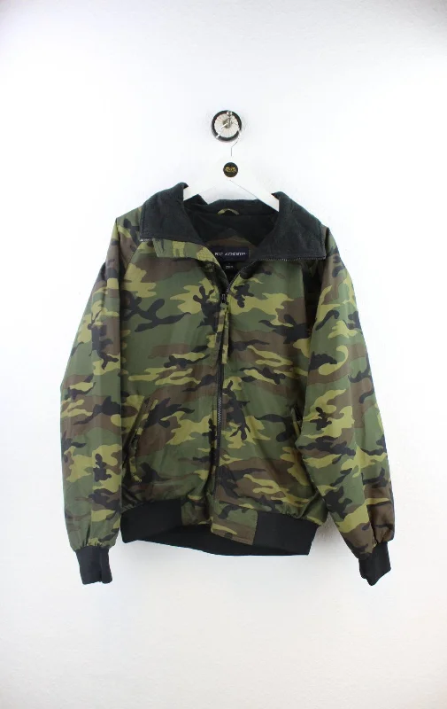 Vintage Camouflage Nylon Jacket ( M ) One-Shoulder Jacket Off-the-Shoulder Jacket Asymmetrical Jacket