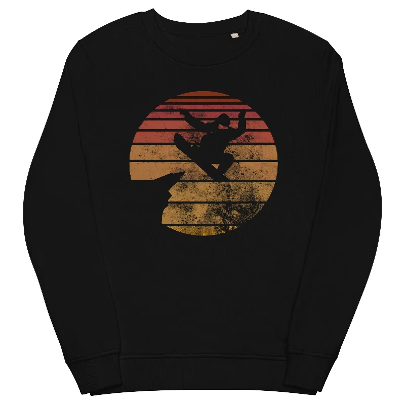 Retro - Snowboarding - Unisex Premium Organic Sweatshirt Hoodie with Back Slit Movement Comfort