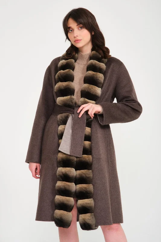 Double Face Long Cashmere and Wool Coat Trench Wool Cashmere