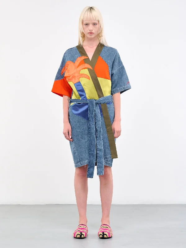 No Vacancy Inn Chambray Coat (SPJD0216QS-USCV32-BLUE) Cotton Linen Terry