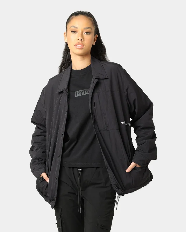 Pyra Ivory Coach Jacket Black Welt Pockets Slit Pockets Flap Pockets