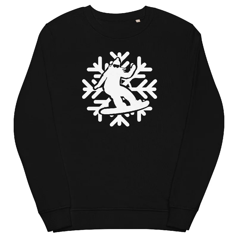 Snowflake - Snowboarding - Unisex Premium Organic Sweatshirt Zip Hoodie Drawstring Kangaroo Pocket