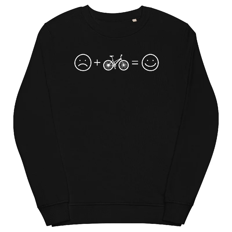 Lächelndes Gesicht und Fahrrad - Unisex Premium Organic Sweatshirt Hoodie with Elastic Waist Stretchable Comfortable