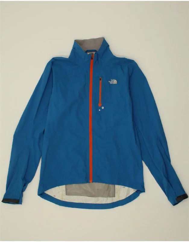 THE NORTH FACE Womens Rain Jacket UK 10 Small Blue Nylon Welt Pockets Slit Pockets Flap Pockets