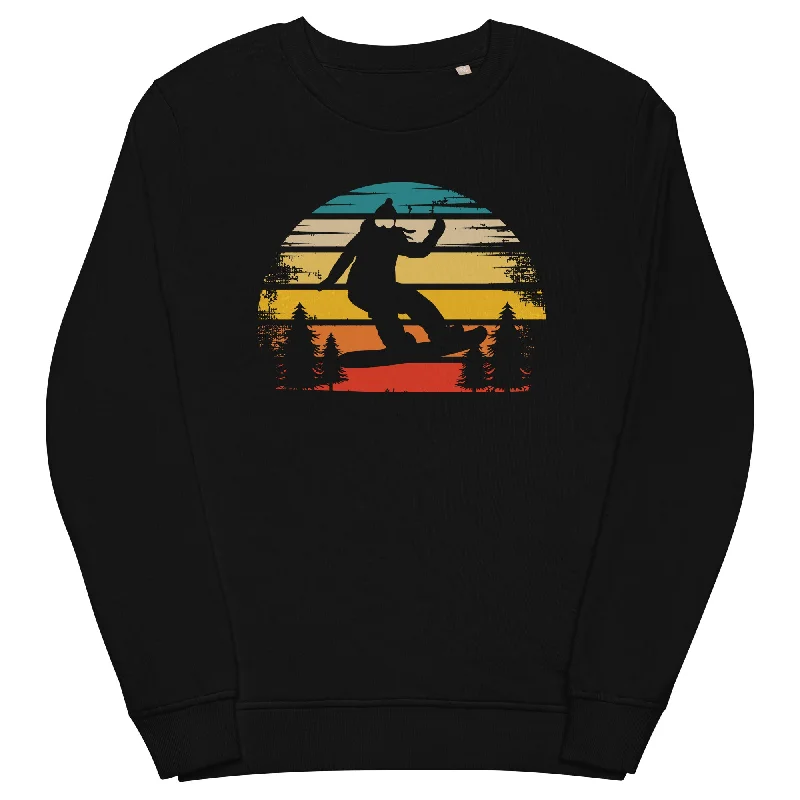 Retro Sonne und Snowboarding - Unisex Premium Organic Sweatshirt Hoodie with Typography Text Message