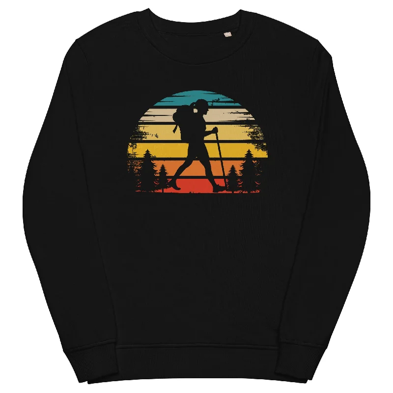 Retro Sonne und Wandern - Unisex Premium Organic Sweatshirt Hoodie with Cropped Fit Short Trendy