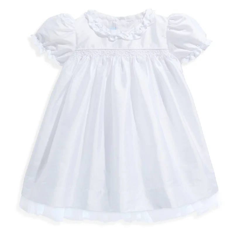 Annabelle Party Dress -- White Taffeta Tunics Chic fashionable