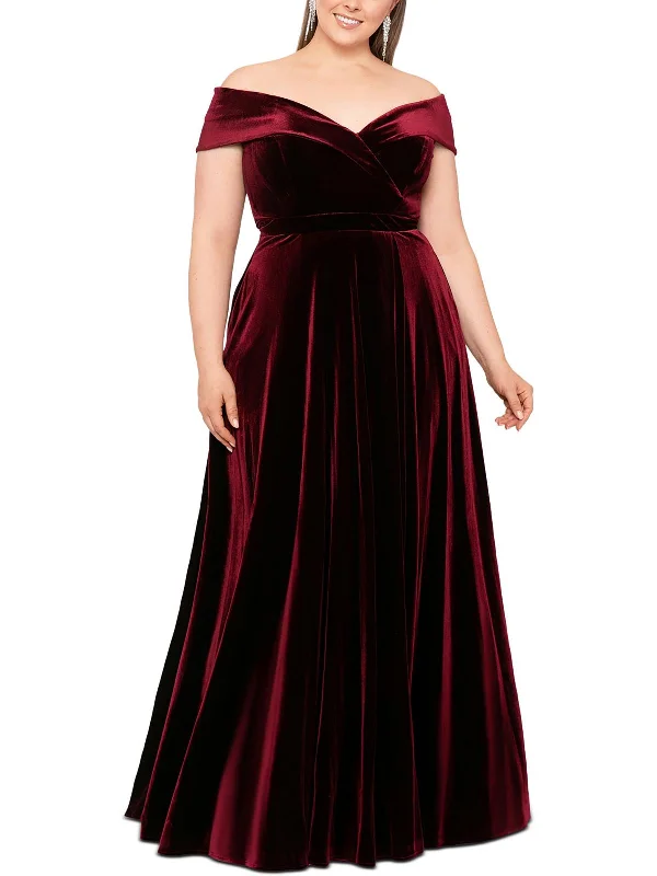Plus Womens Solid Velveteen Evening Dress Tunics Leisure comfortable