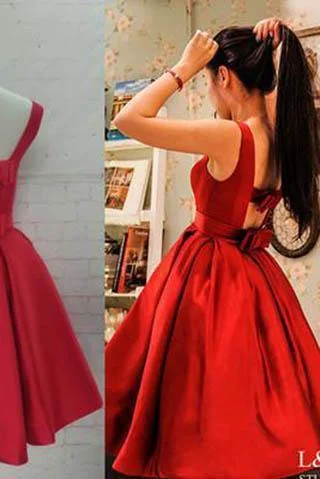 Red Homecoming Dresses Satin Homecoming Dress Party Dress Prom Gown Sweet 16 Dress Tunics Office stylish