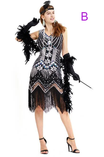Sheath Sequined Black and Silver Party Dress with Tassel Tunics Corduroy durable