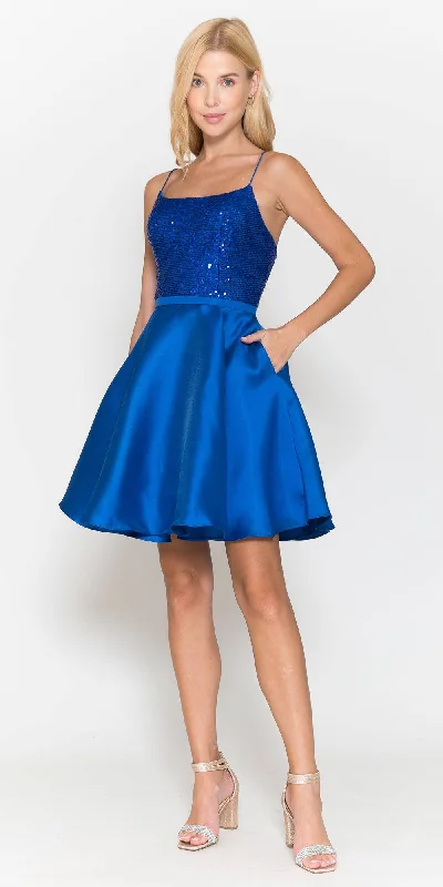 Poly USA 8730 Short A-Line Party Dress Lace Sexy Club
