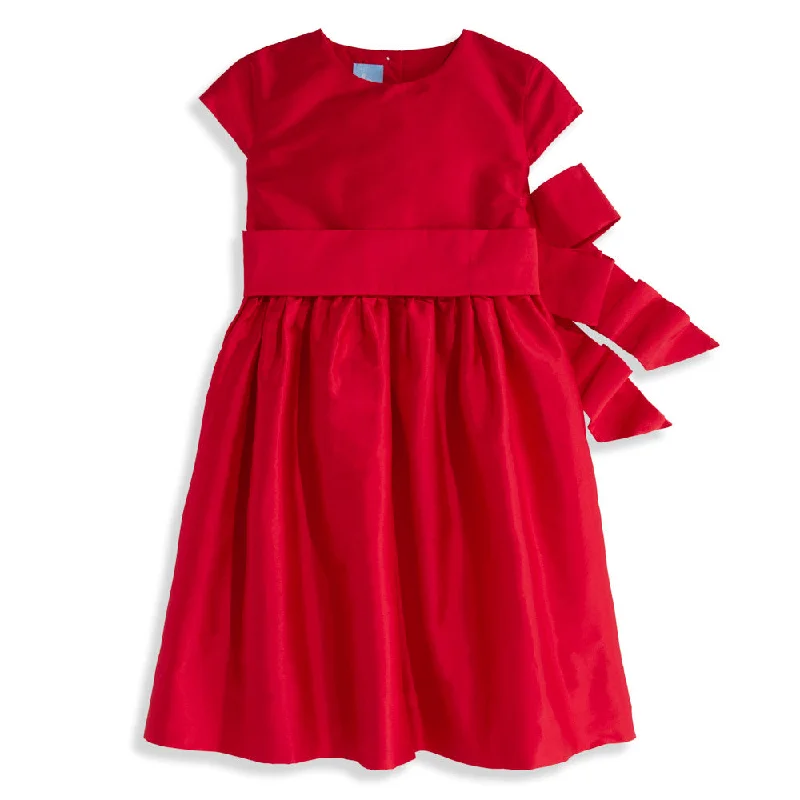 Taffeta Party Dress - Red w/ Red Sash Tunics Stylish elegant