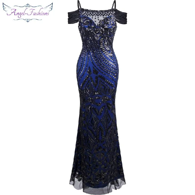 vestido de festa Boat Nect Sequin  Mermaid Long Evening Dress Abendkleid  Black 220 Tunics Top Casual